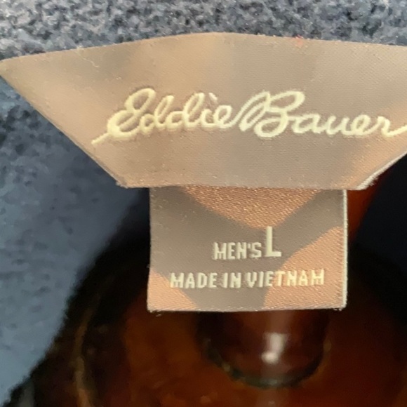 Eddie Bauer Men's Blue 1/4 Zip 100% Polyester Fleece Top - Picture 7 of 9